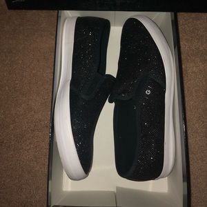 Guess Black shimmer slip on sneakers
